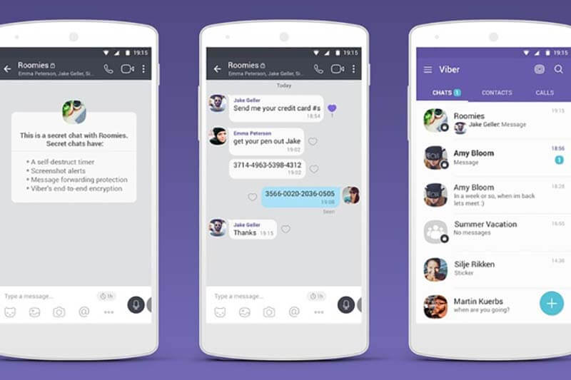 Viber messages and calling apps