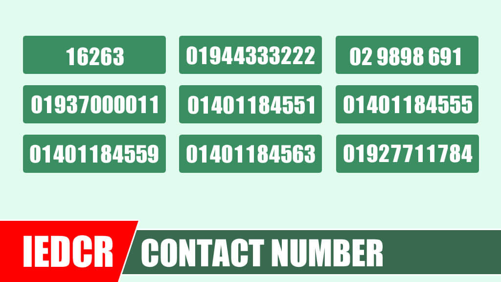 IEDCR Contact Number