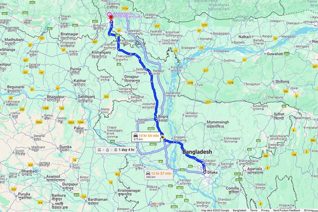 Dhaka To Siliguri Bus schedule