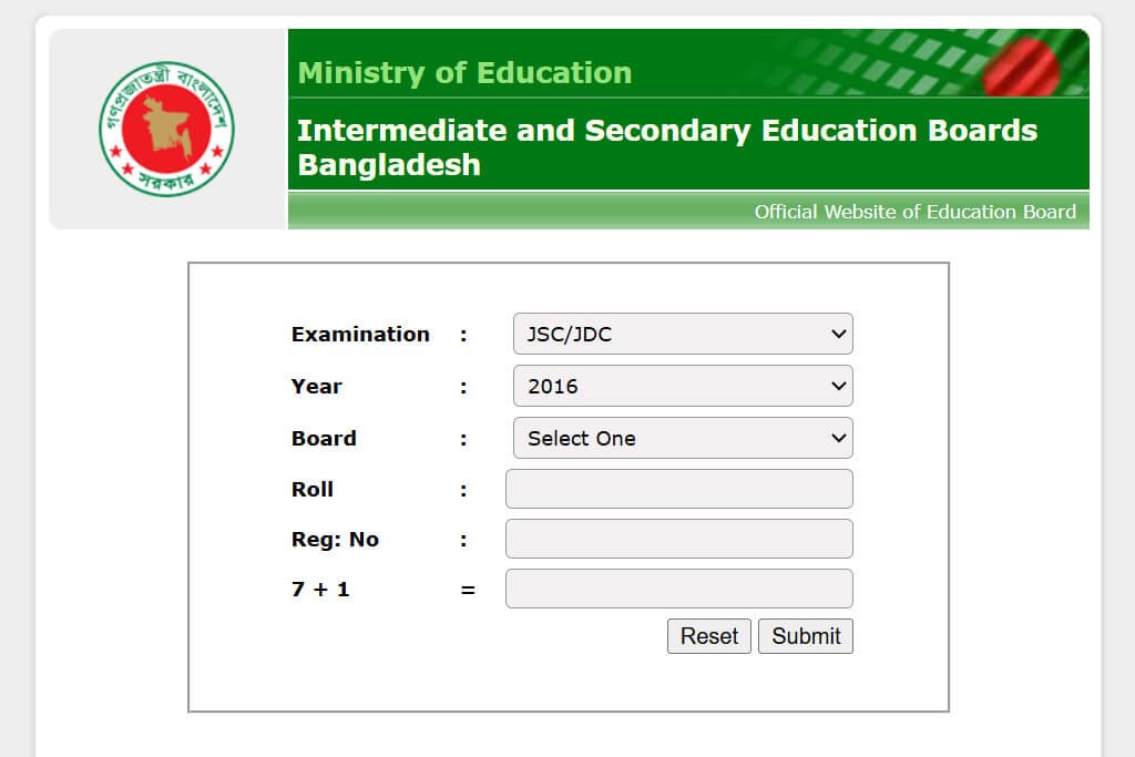 JSC Result 2016