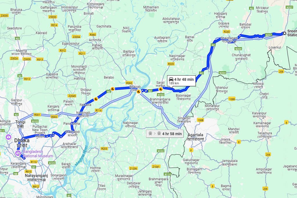 Dhaka To Sreemangal Train