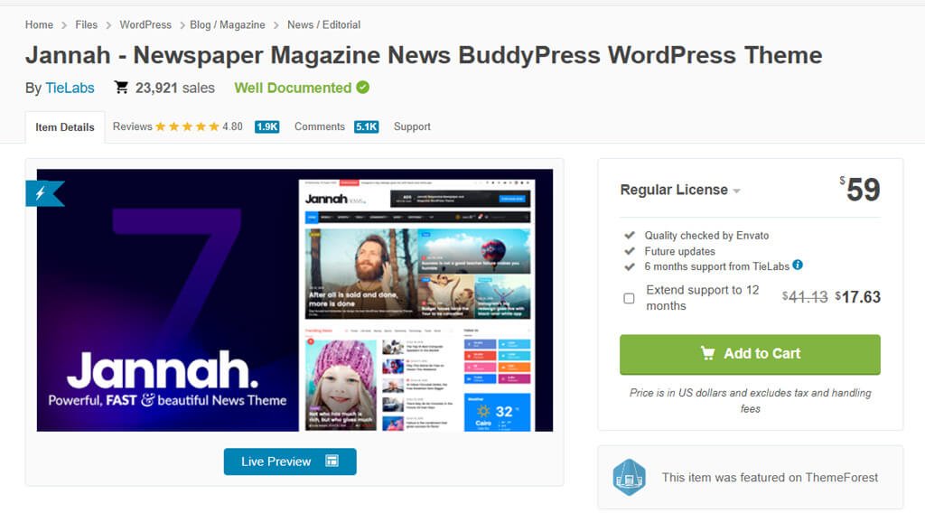 Jannah Best Seller Newspaper Theme