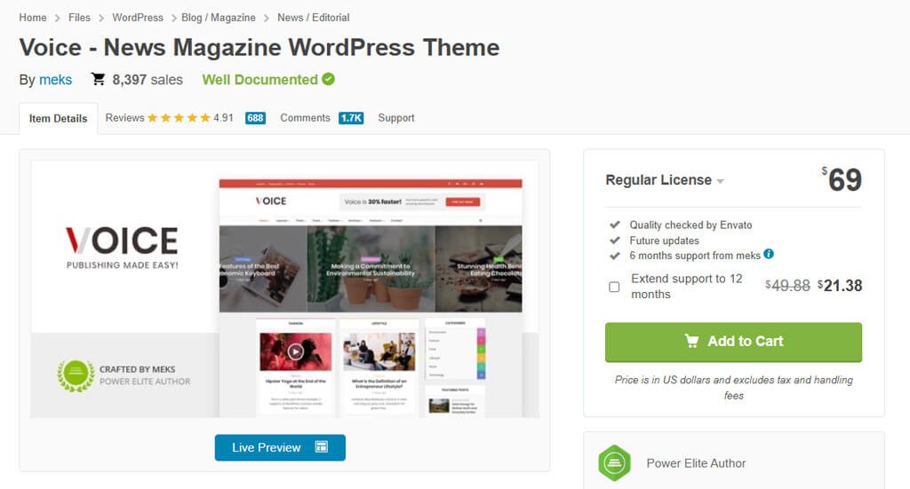 Voice – Clean News/Magazine WordPress Theme