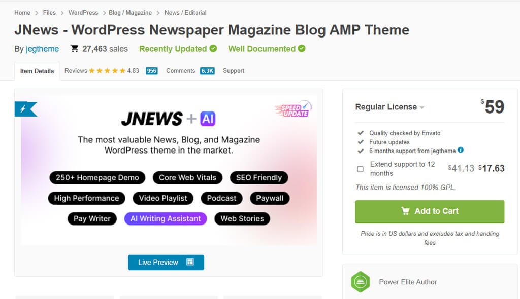 JNews Best Seller Newspaper Theme