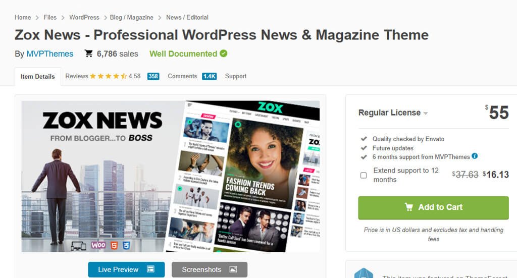 Zox News – Professional WordPress News & Magazine Theme